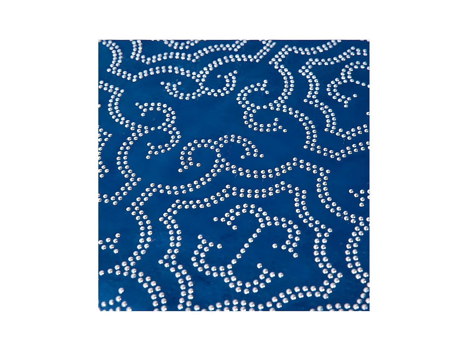 Camino 33*180 azul bolitas metal flor de lis lis