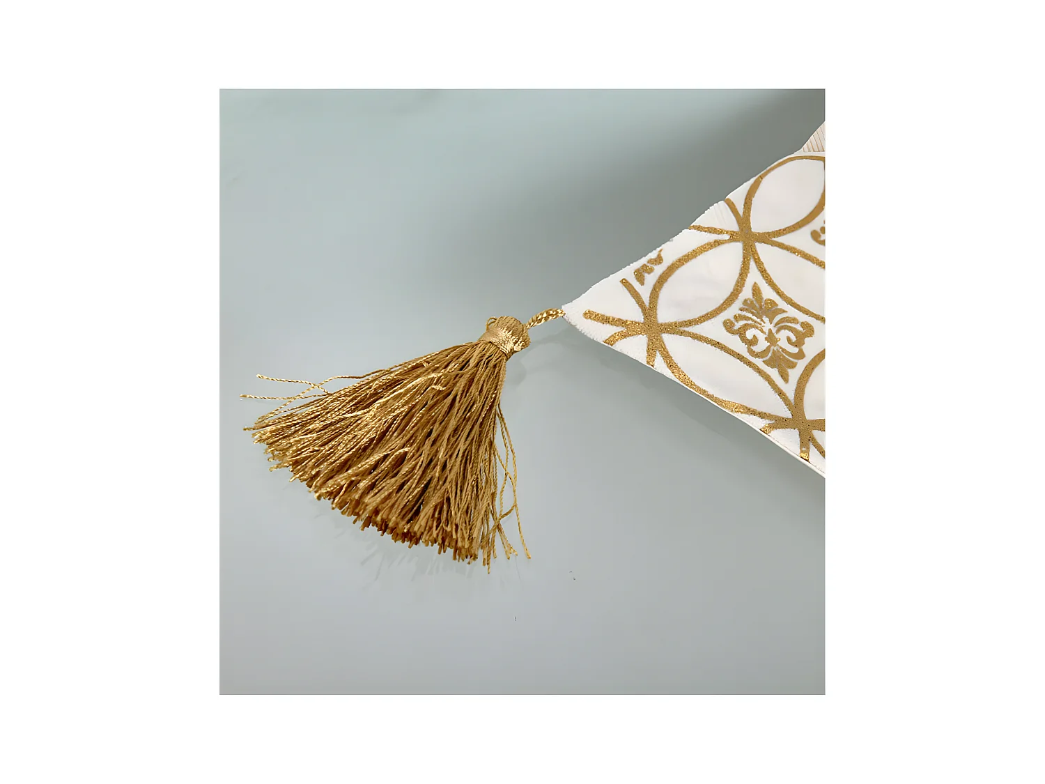 Camino mesa 30*180 beige banda beige dorado circulo iris