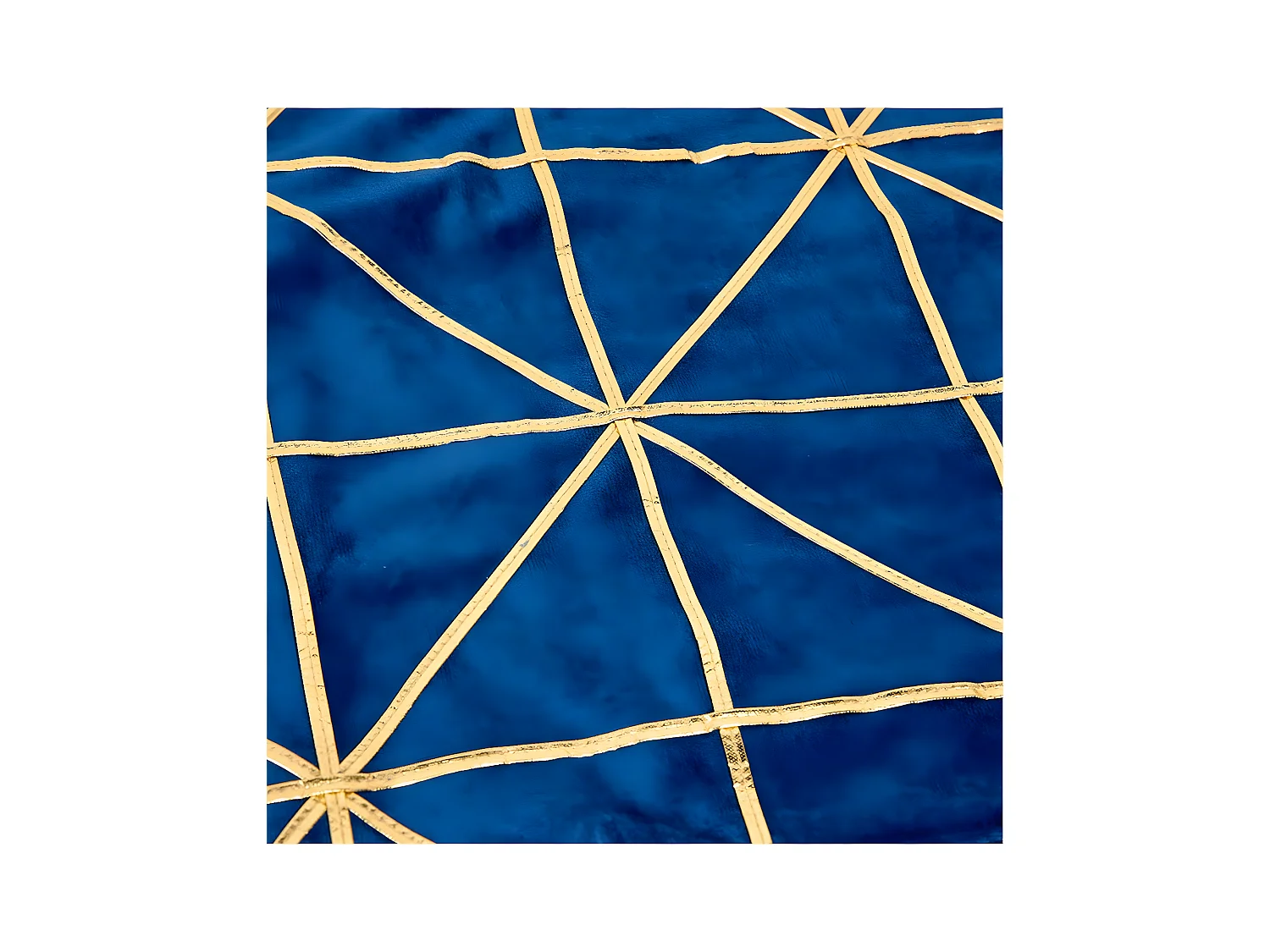 Camino azul 30*180 triangulos tiras  dorada terciopelo fanny