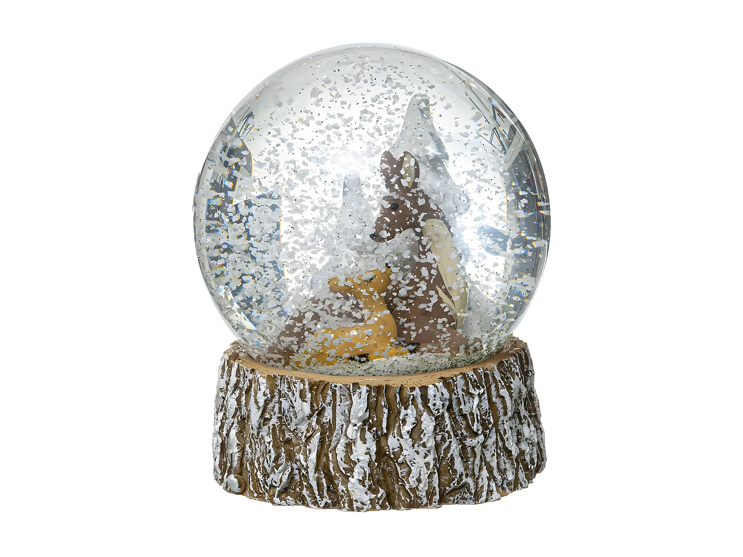 Boule à Neige Déco "Glacé" 9cm Naturel