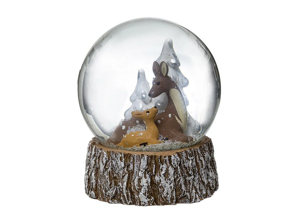 Boule à Neige Déco "Glacé" 9cm Naturel