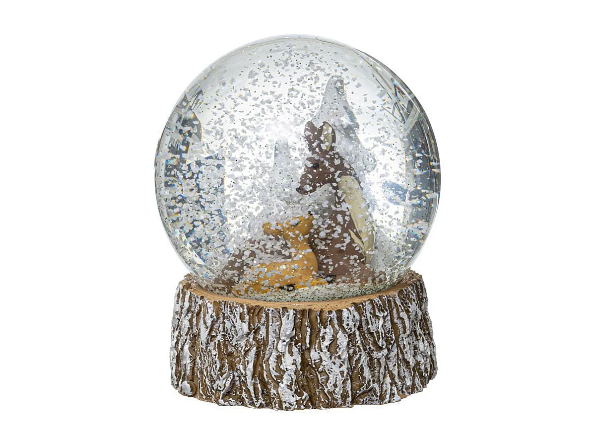 Boule à Neige Déco "Glacé" 9cm Naturel