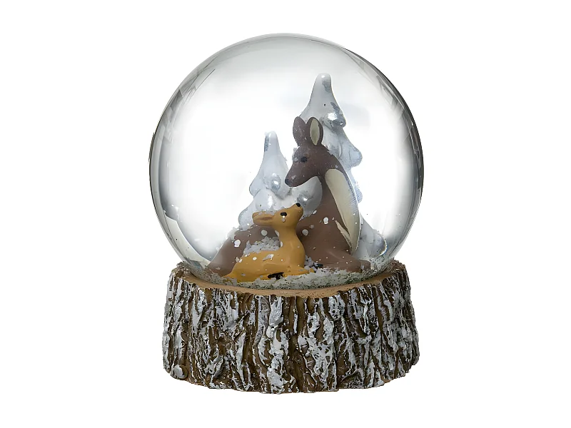 Boule à Neige Déco "Glacé" 9cm Naturel