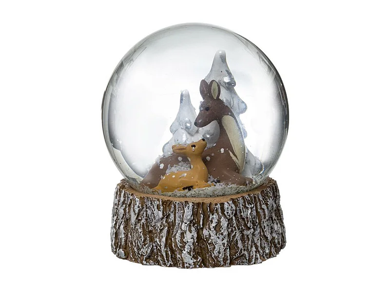 Boule à Neige Déco "Glacé" 9cm Naturel