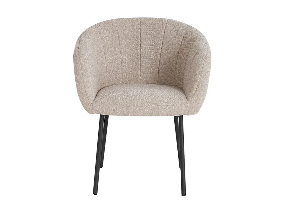 Stoel SEVILLE Bouclé stof Zandkleurig, afmetingen H79 x B57 x D62, ideaal voor uw keuken of eetkamer.