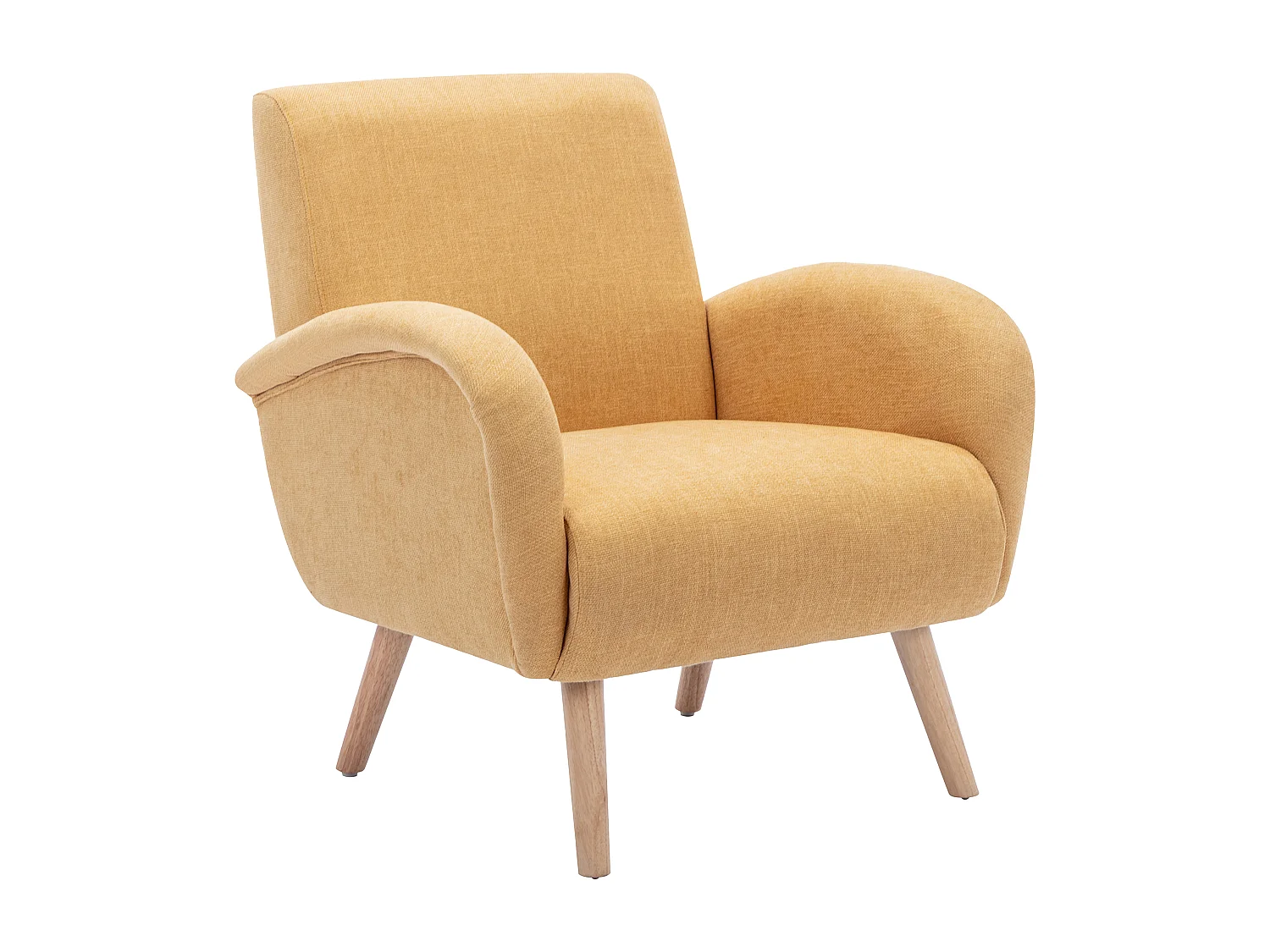 Fauteuil en tissu jaune moutarde MAZARONE