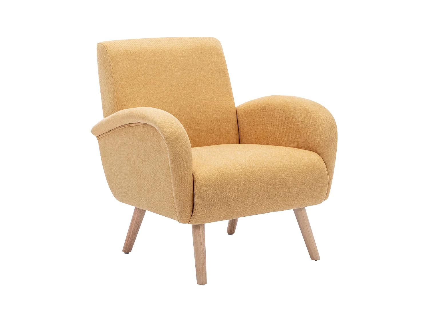 Sillón de tela mostaza MAZARONE