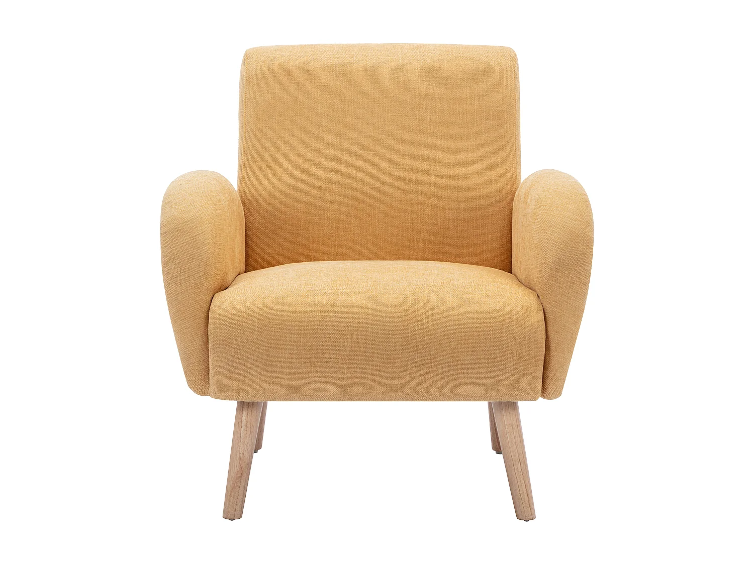 Fauteuil en tissu jaune moutarde MAZARONE