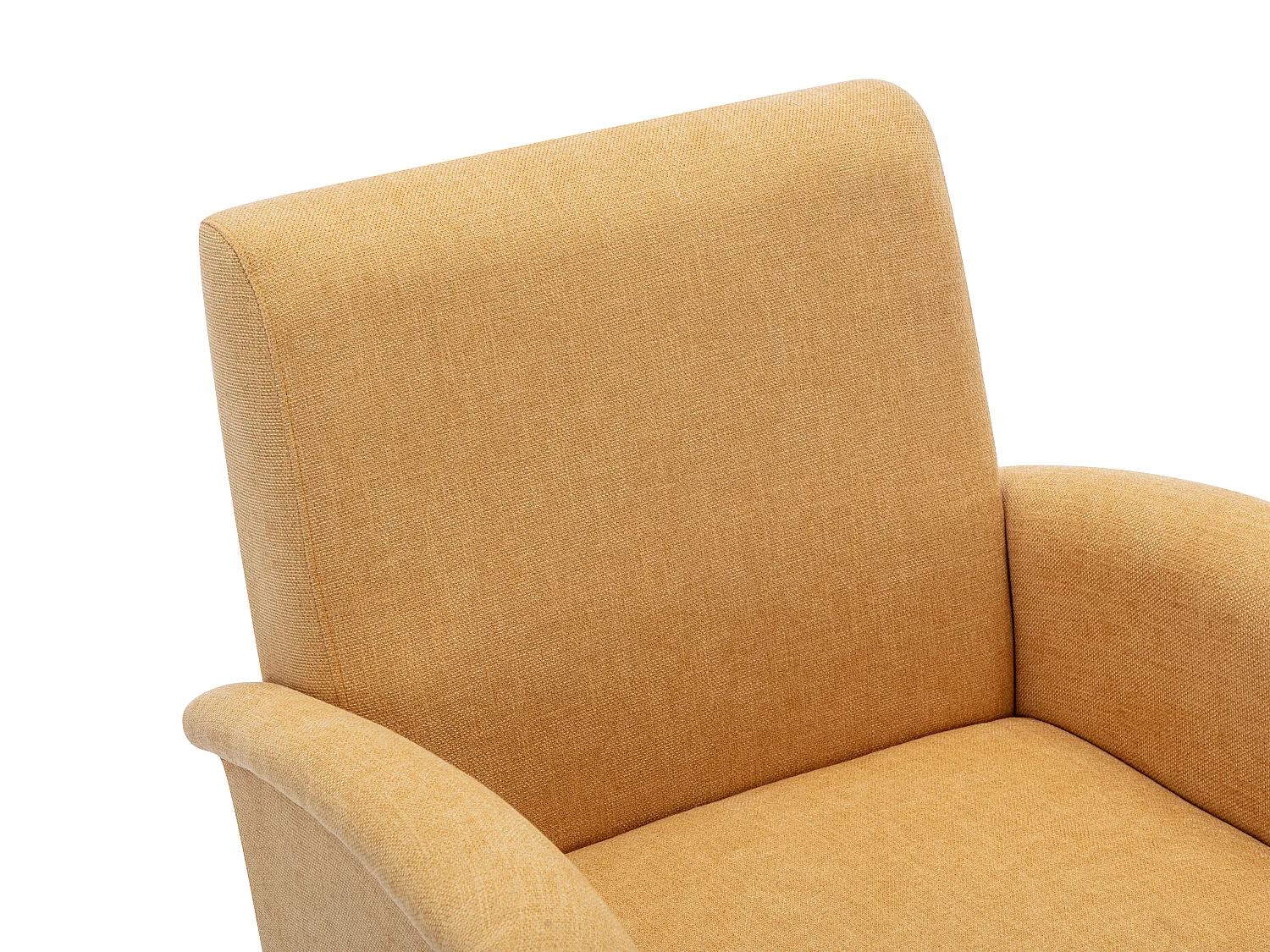 Fauteuil en tissu jaune moutarde MAZARONE
