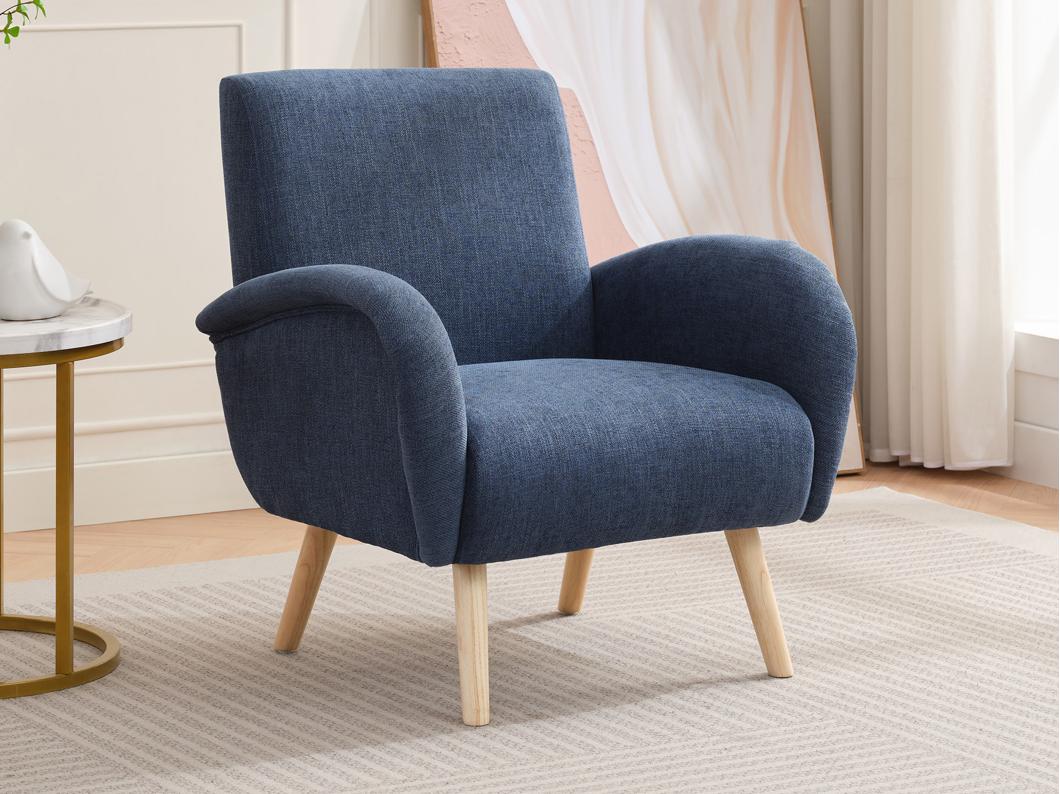 Fauteuil en tissu bleu MAZARONE