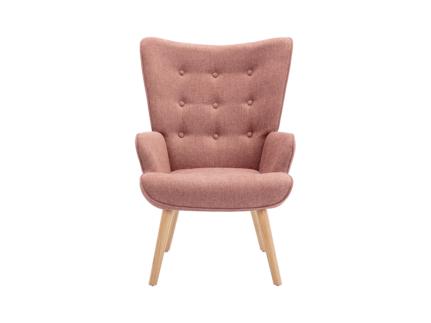 Fauteuil van roze stof VATELY
