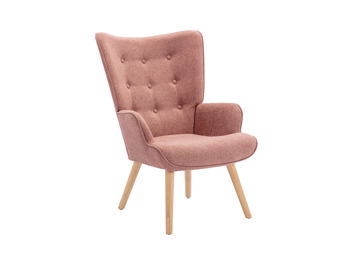 Fauteuil van roze stof VATELY