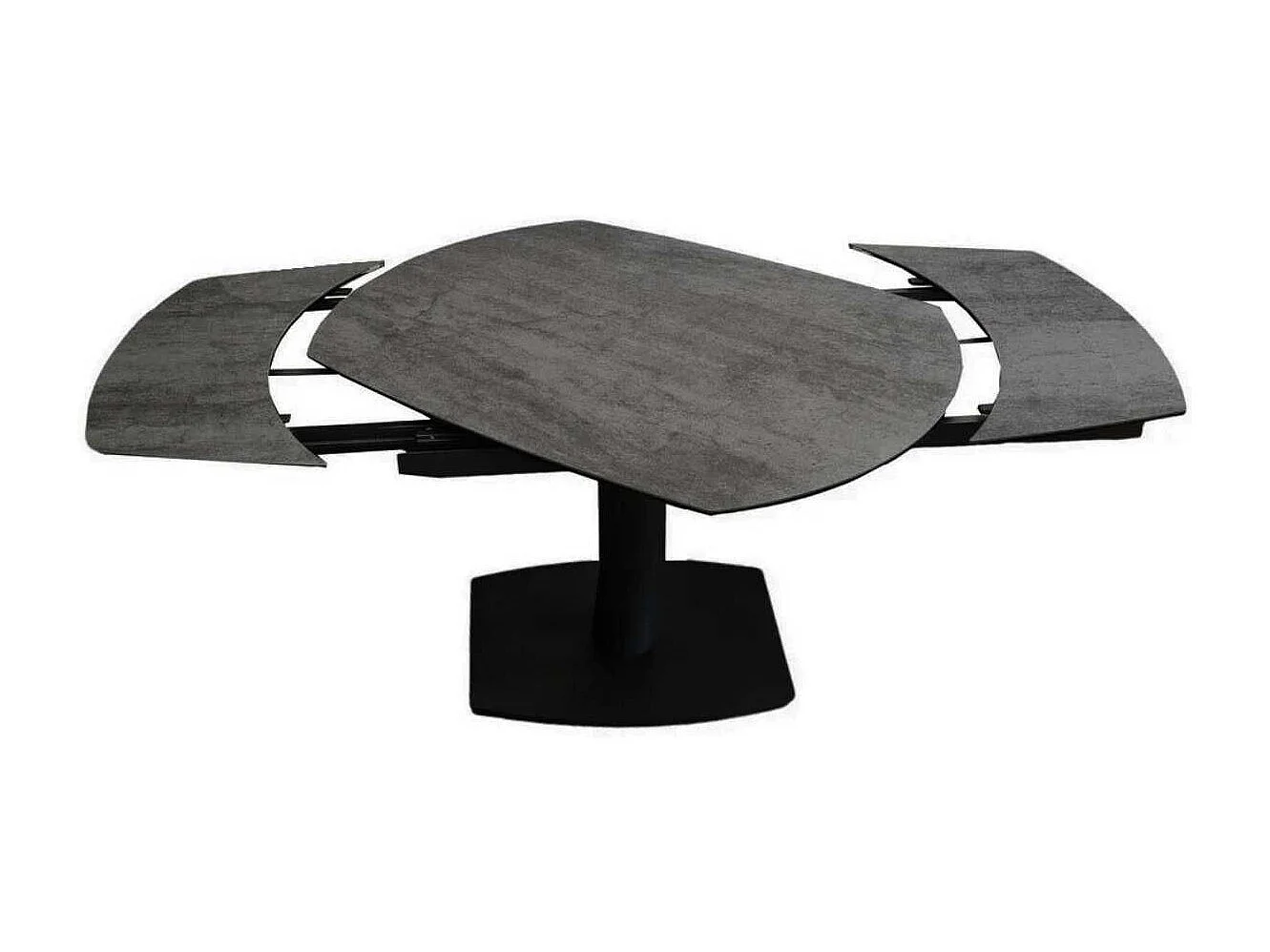 PIKAM - Table de Repas Allongeable Céramique Gris Anthracite