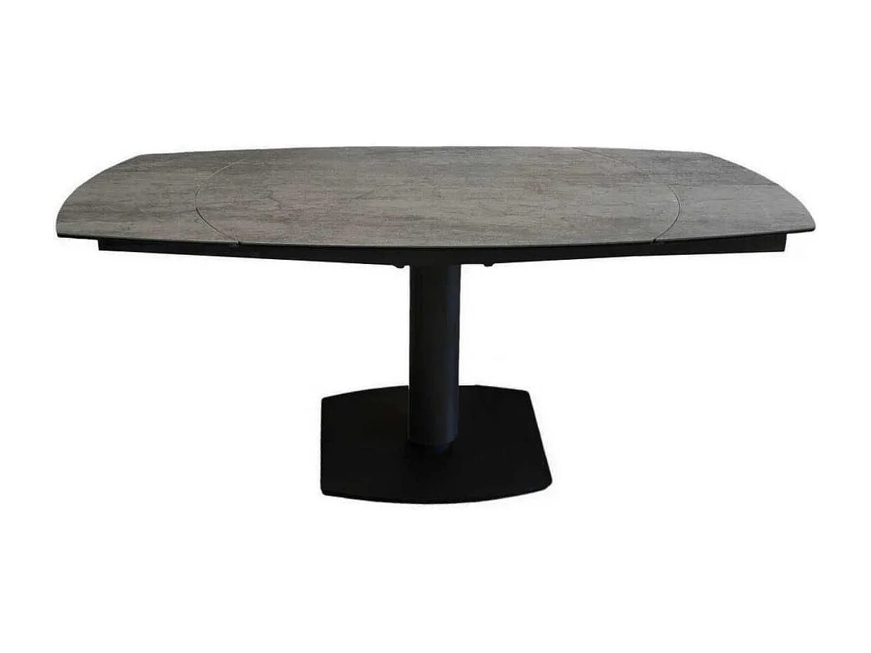 PIKAM - Table de Repas Allongeable Céramique Gris Anthracite
