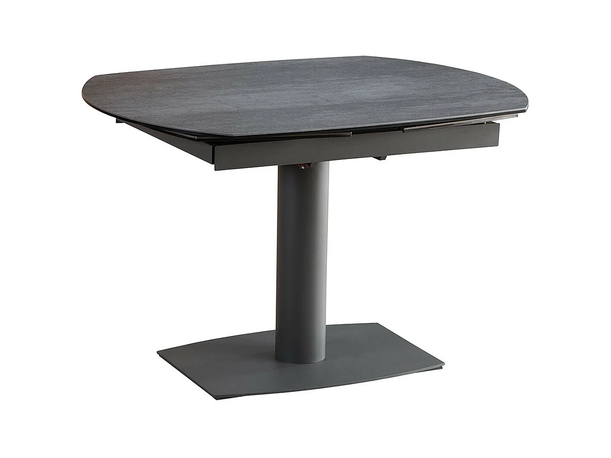 PIKAM - Table de Repas Allongeable Céramique Gris Anthracite