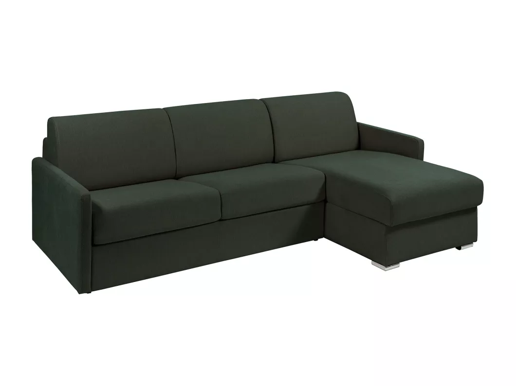 Kauf Unique Ecksofa mit Matratze - Ecke wechselbar - Stoff - Tannengrün - Liegefläche 140 cm - Matratze 14 cm - CALIFE