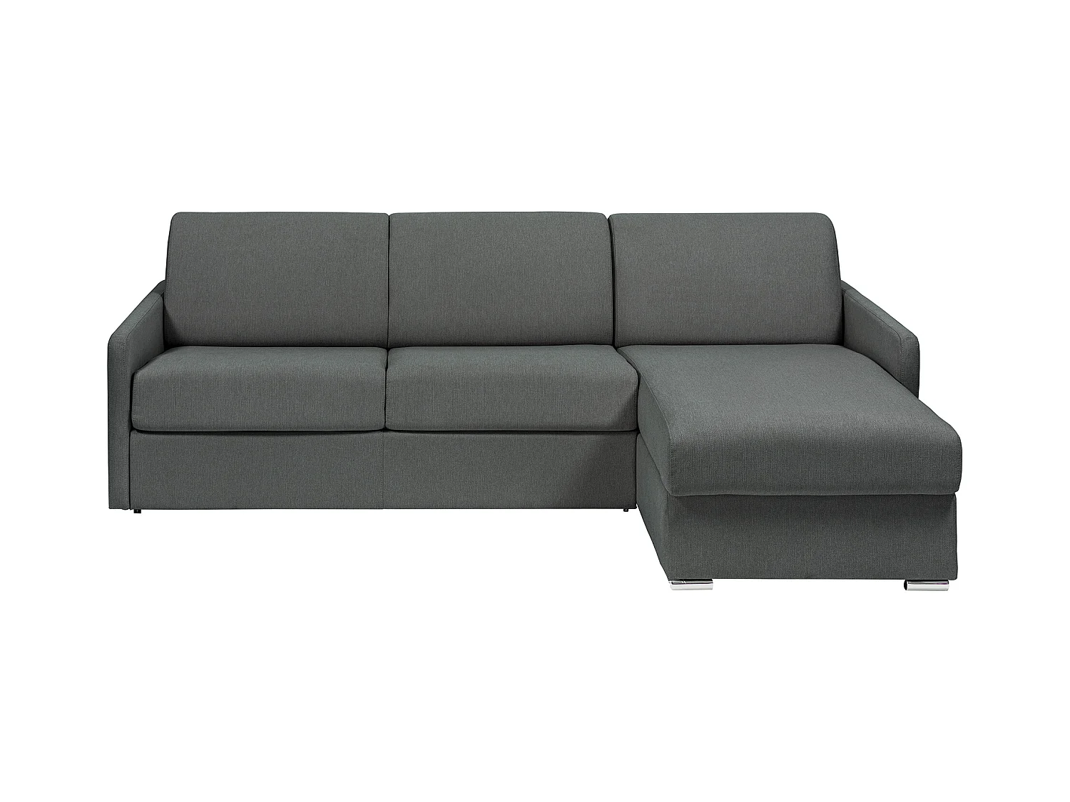 Divano letto angolare a ribalta con angolo reversibile Letto 140cm Materasso 18cm in Tessuto Grigio - CALIFE