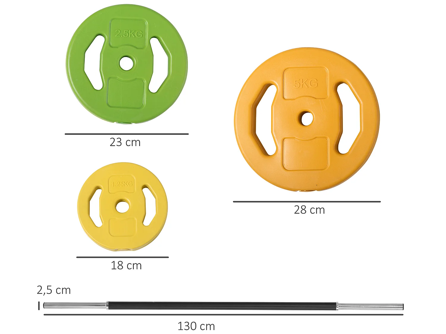 Ensemble haltères et barre 20 Kg - musculation réglable - entraînement musculaire & haltérophilie