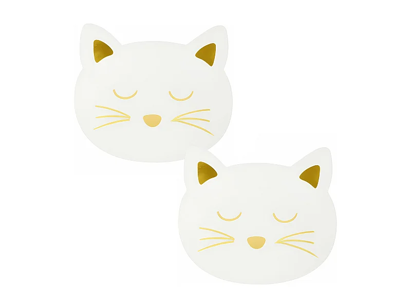 Lot de 2 sets de table enfant CHAT blanc White