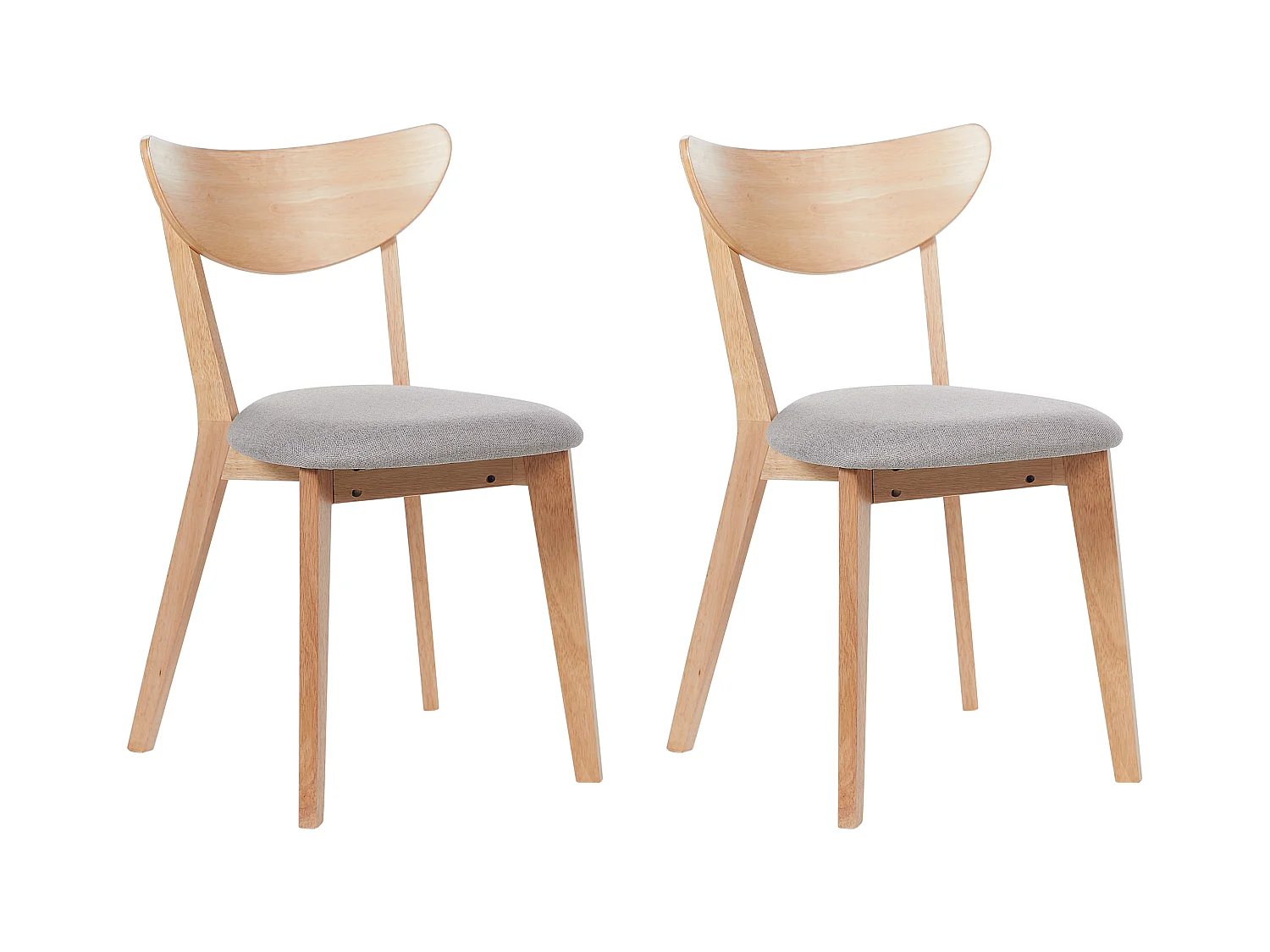 Lot de 2 chaises de salle à manger ERIE Bois Marron clair/gris
