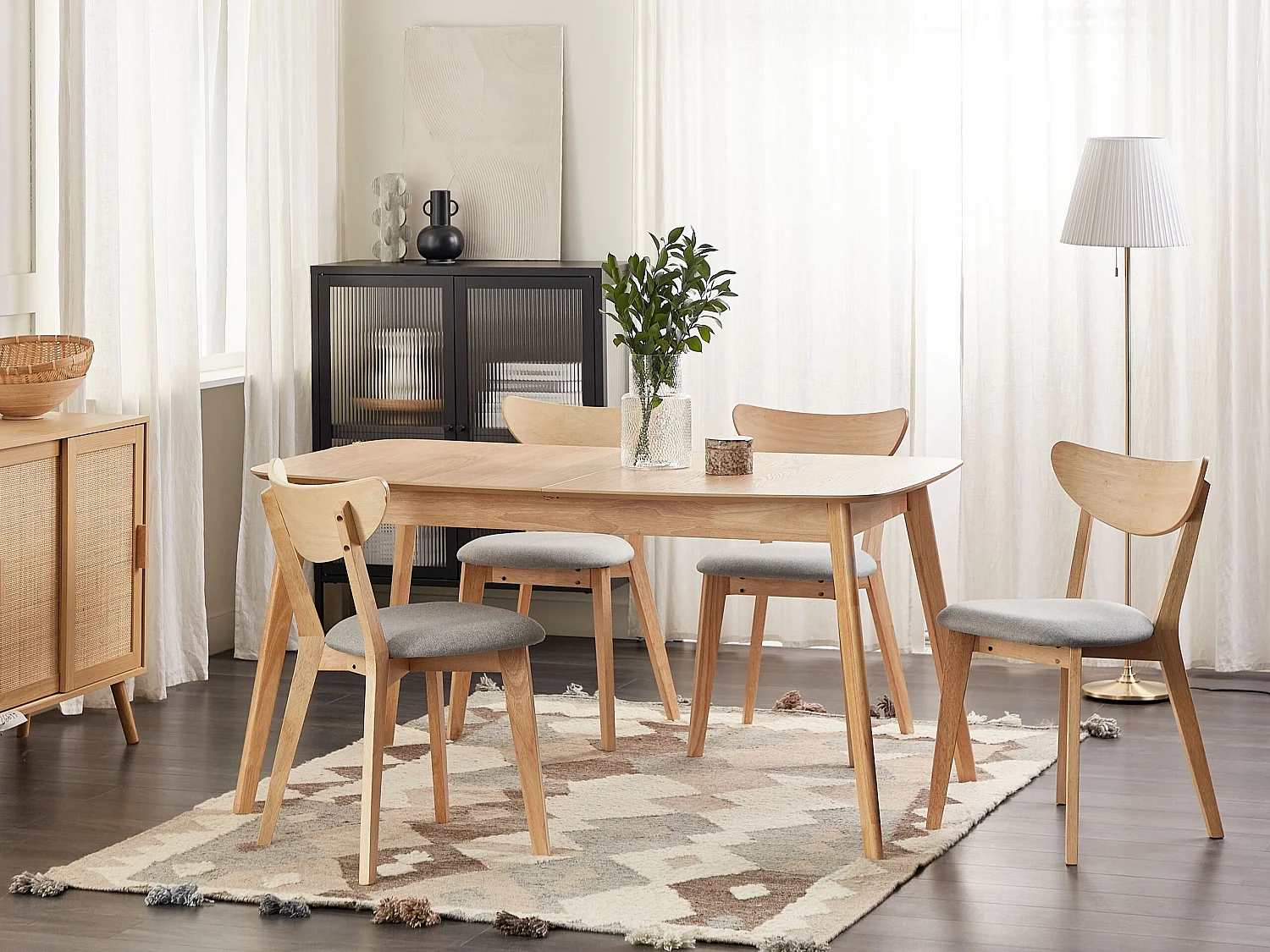 Lot de 2 chaises de salle à manger ERIE Bois Marron clair/gris