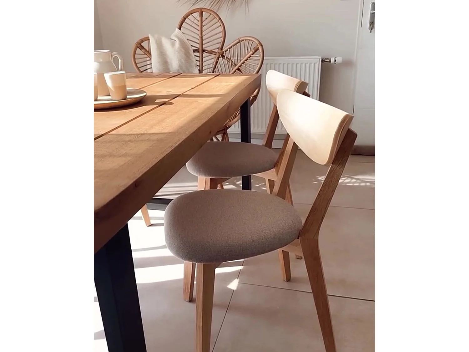 Set van 2 eetkamerstoelen ERIE Hout Lichte houtkleur