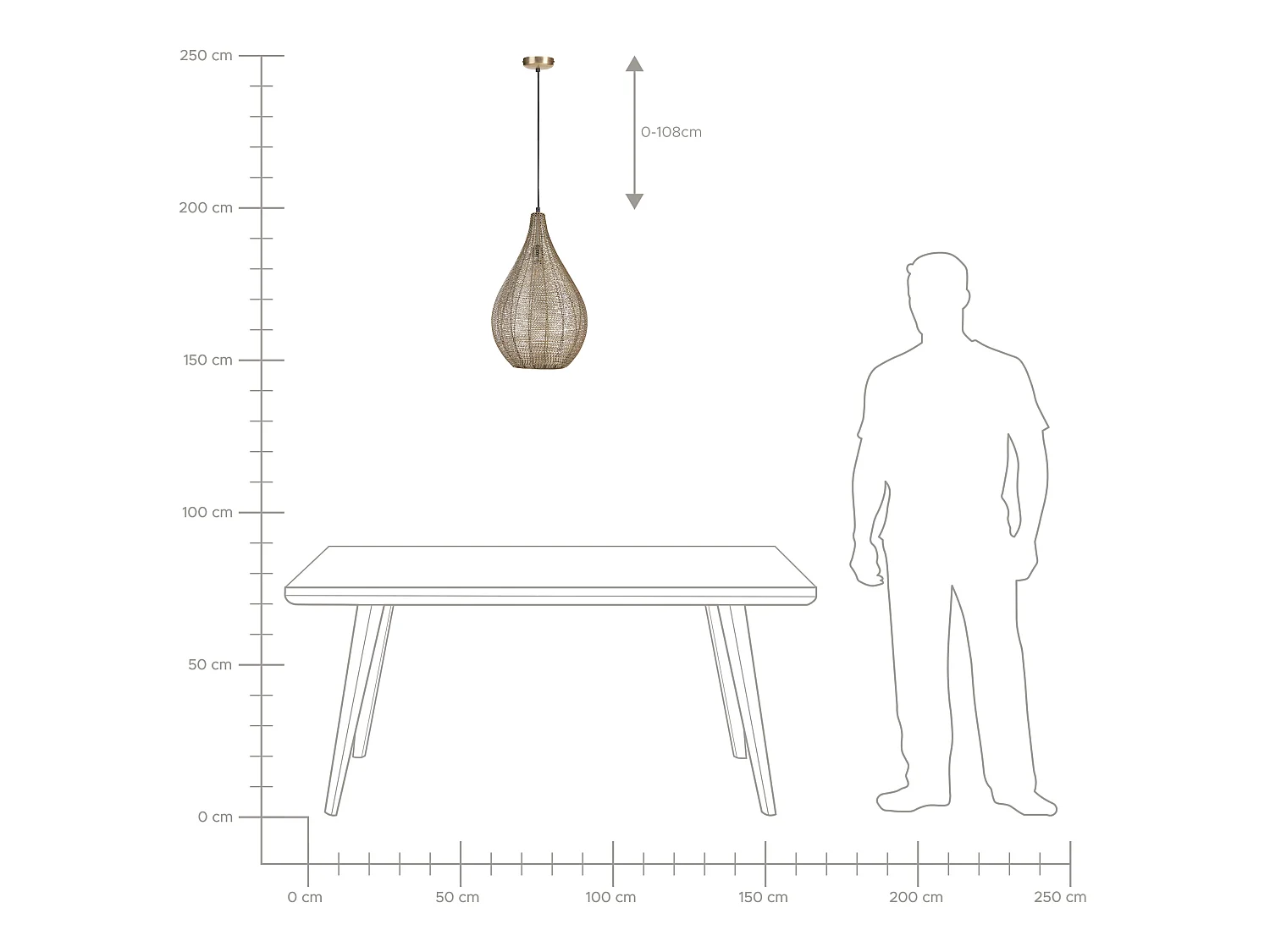 Lampe suspension TISTA Métal Laiton