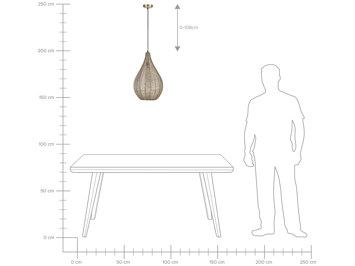 Lampa wisząca TISTA Metal Mosiężny