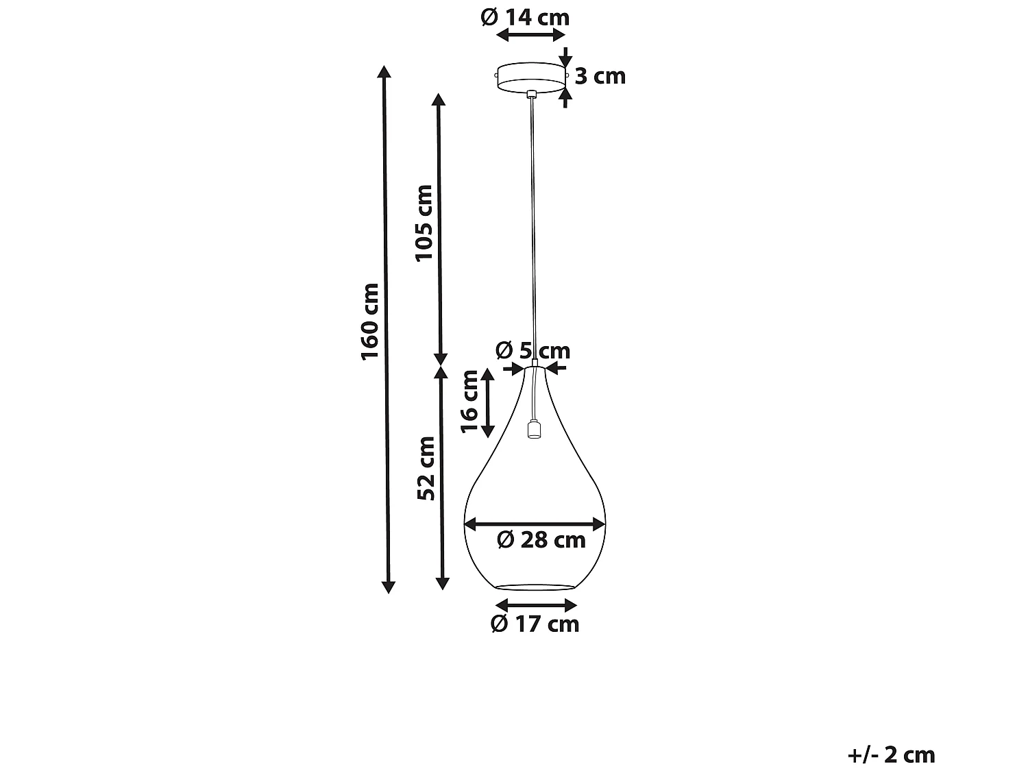 Lampe suspension TISTA Métal Laiton