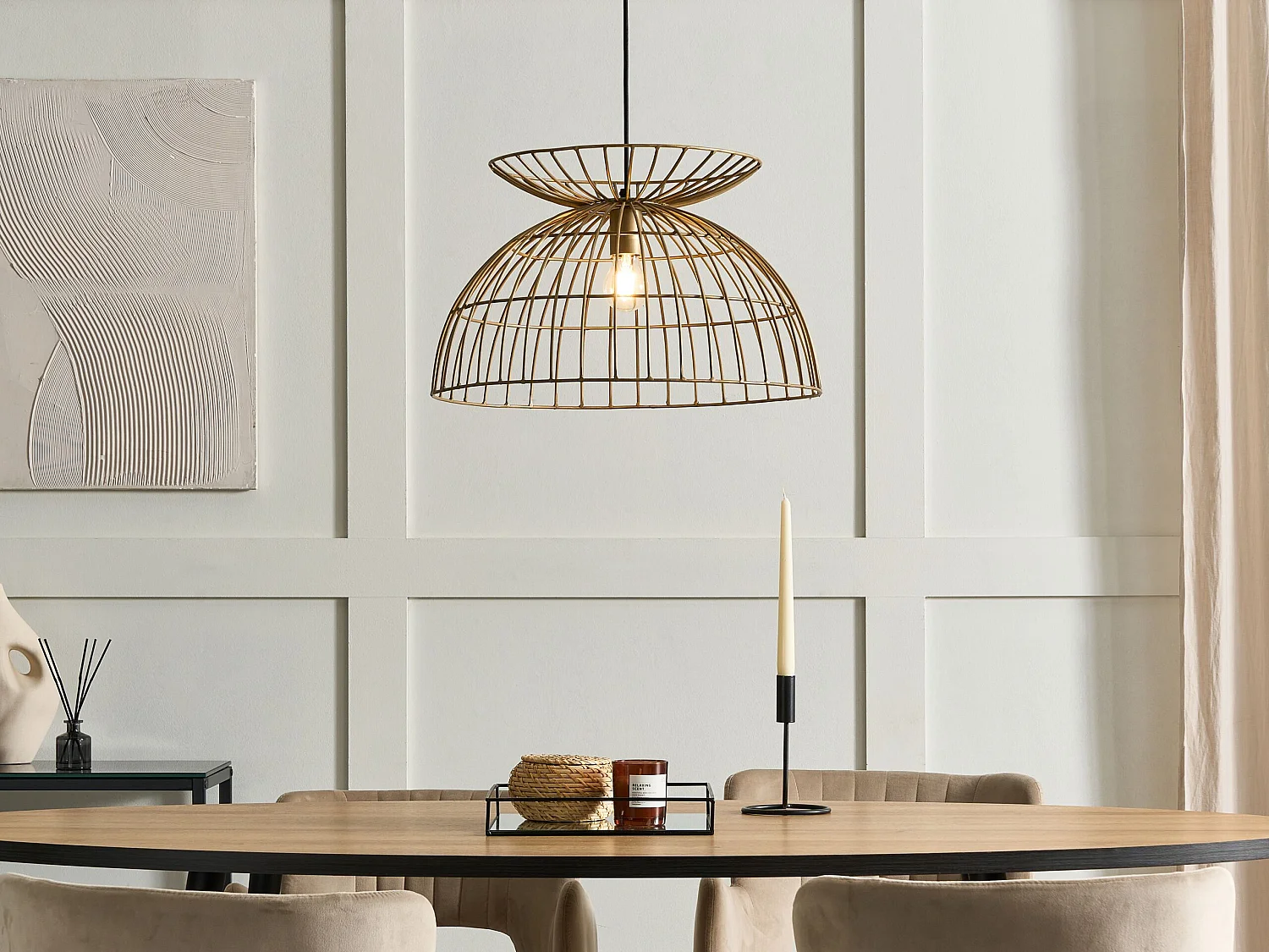 Lampe suspension MAHANADI Métal Laiton