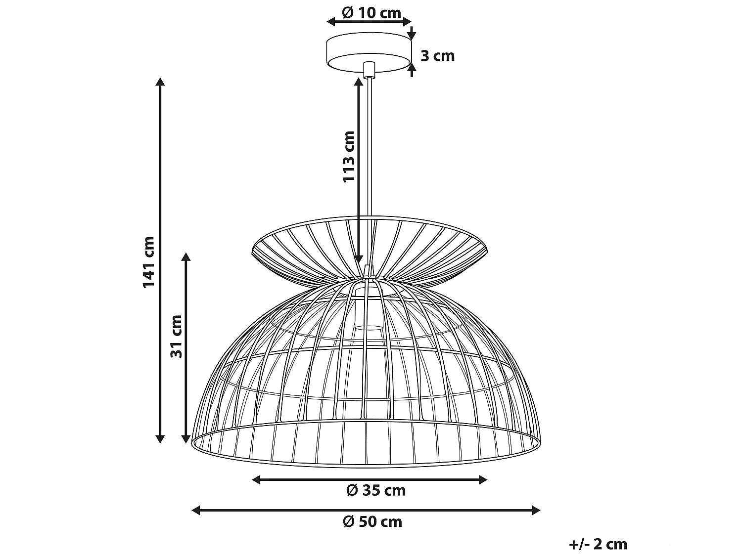 Lampe suspension MAHANADI Métal Laiton