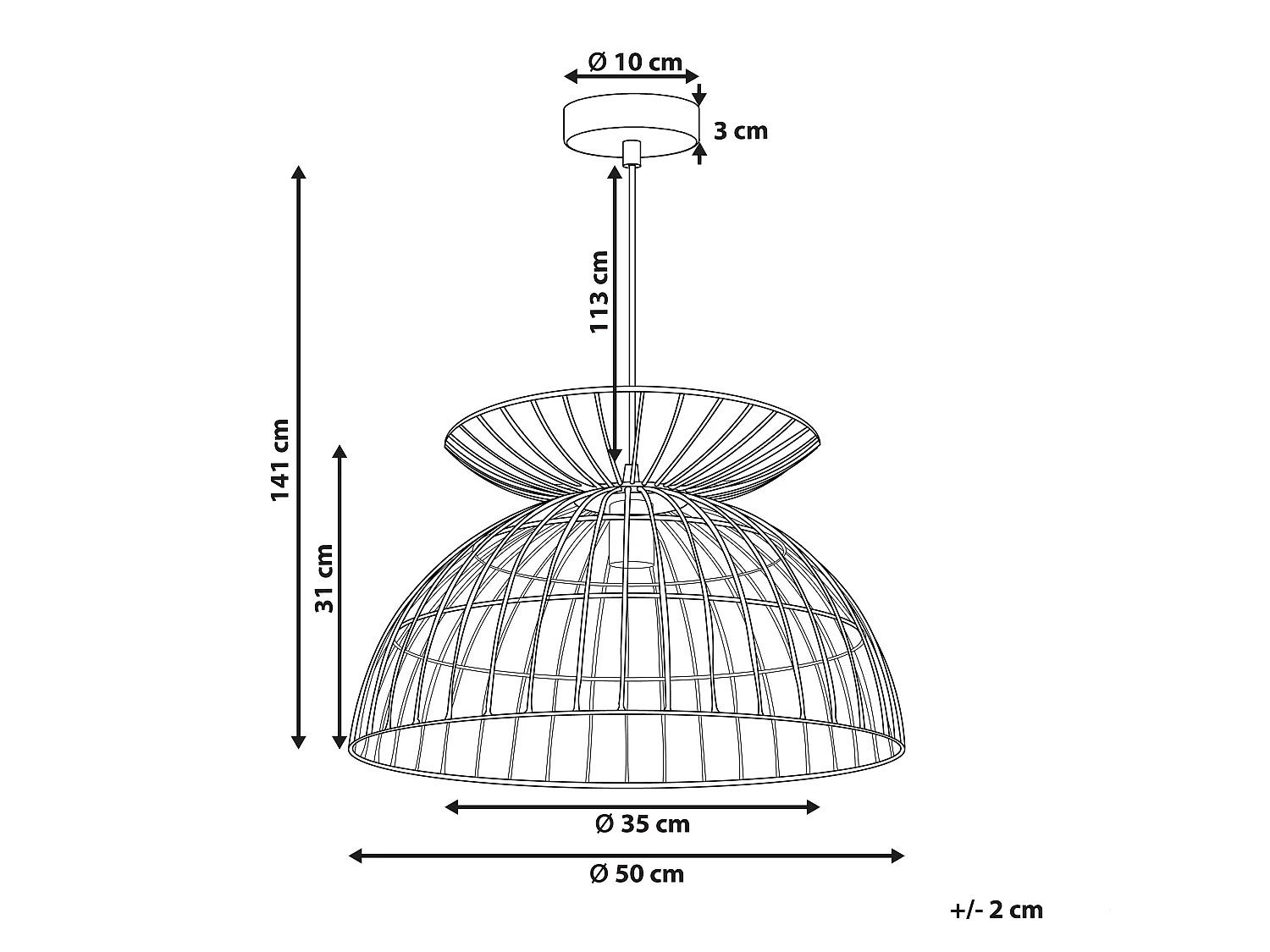 Lampe suspension MAHANADI Métal Laiton