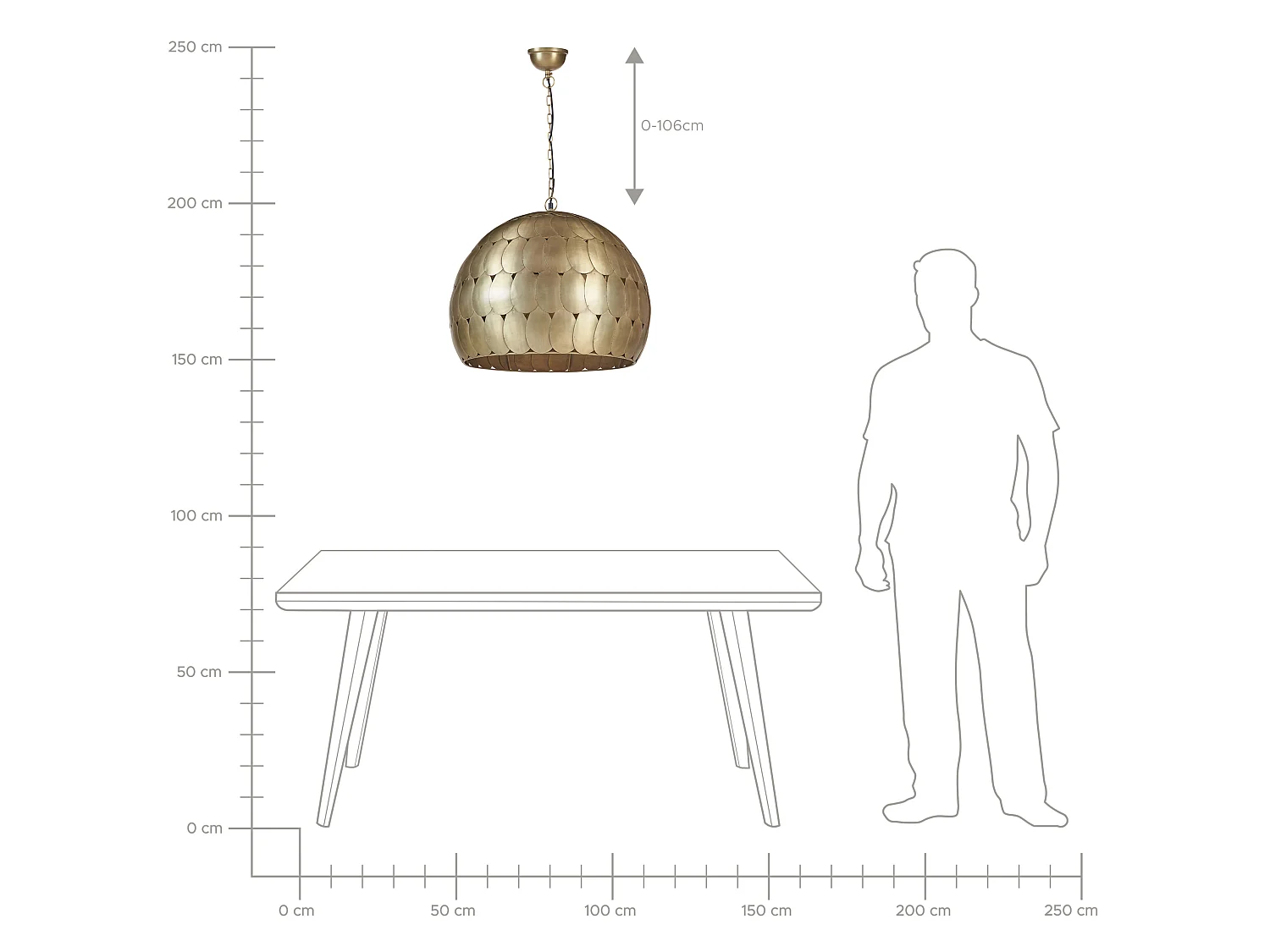 Lampe suspension HARANGI Métal Laiton