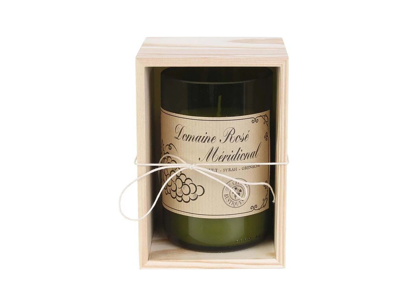 Bougie senteur bois de Santal en coffret oenologie Domaine rosé méridional