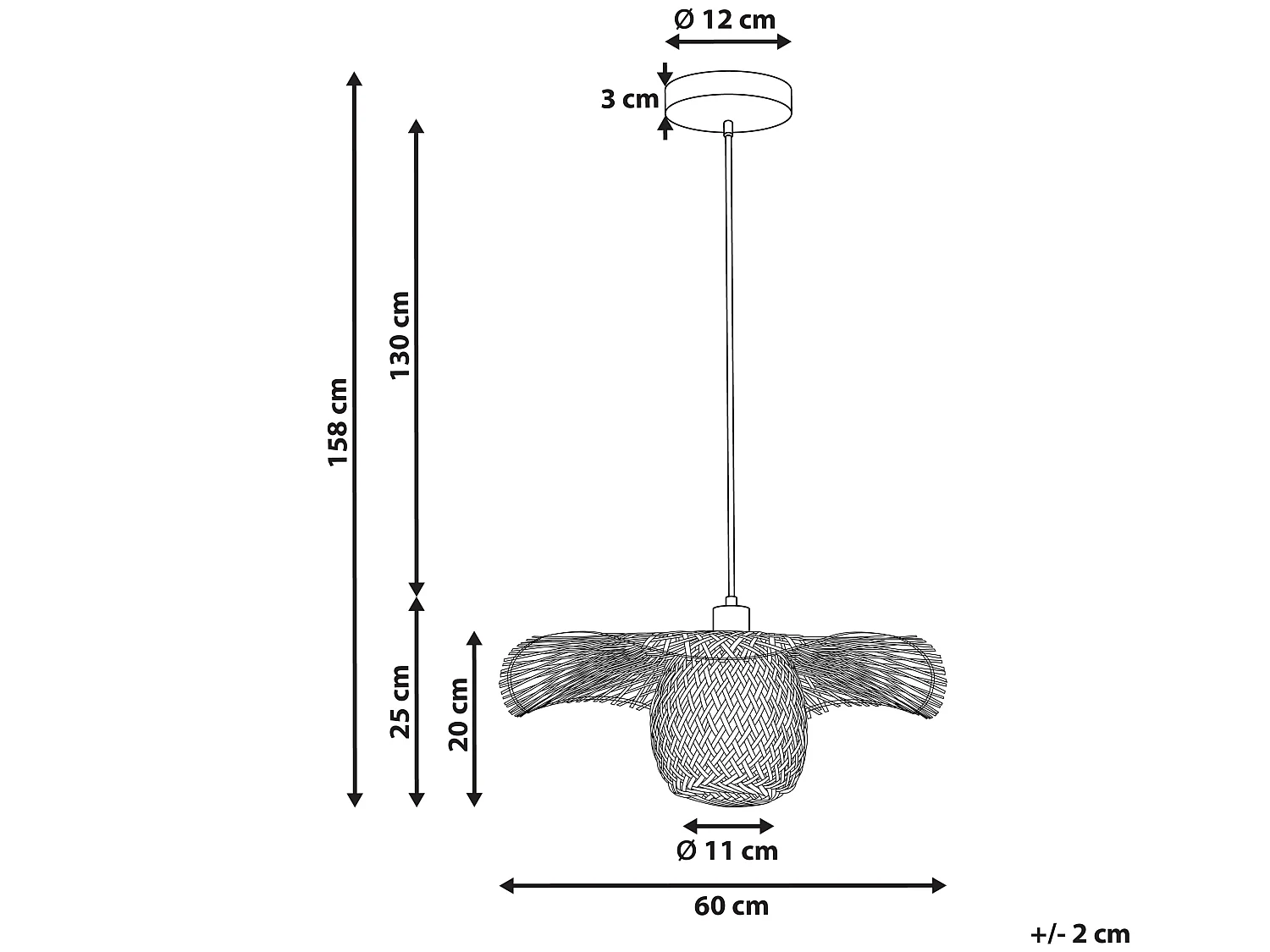 Lampadario BONITO Legno di bambù Marrone chiaro