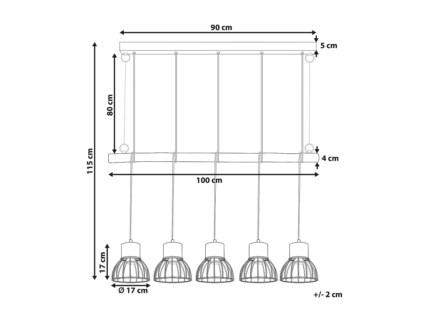 Hanglamp VARADA Mangohout Bruin