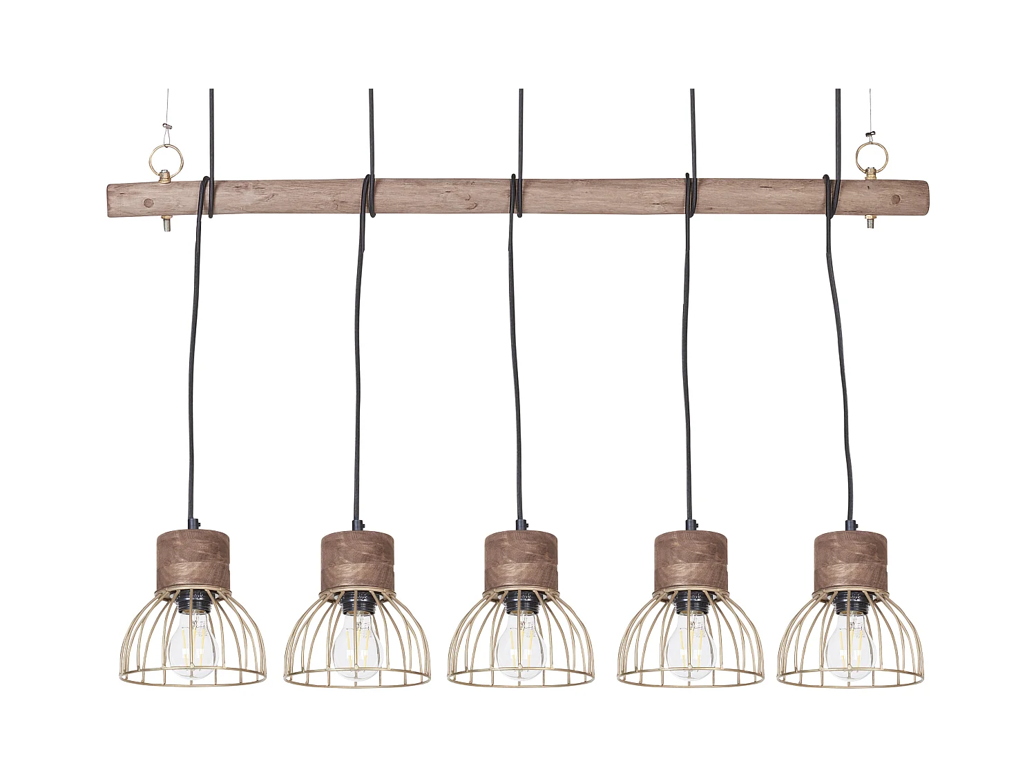 Lampe suspension VARADA Bois de manguier Marron clair
