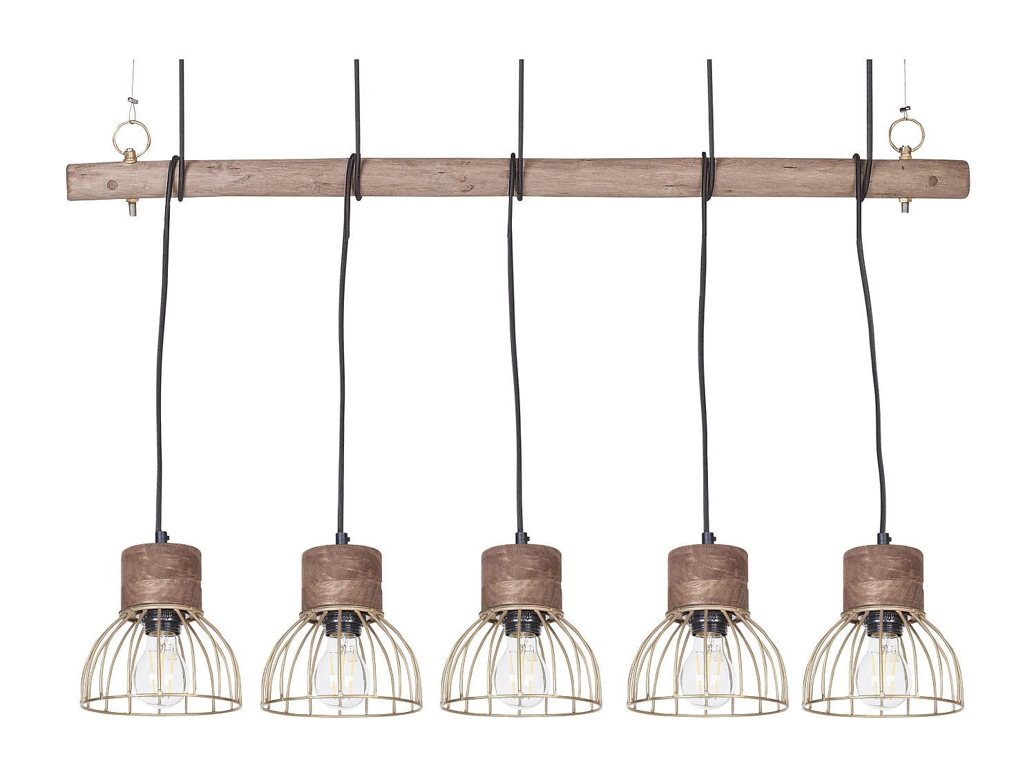 Lampe suspension VARADA Bois de manguier Marron clair