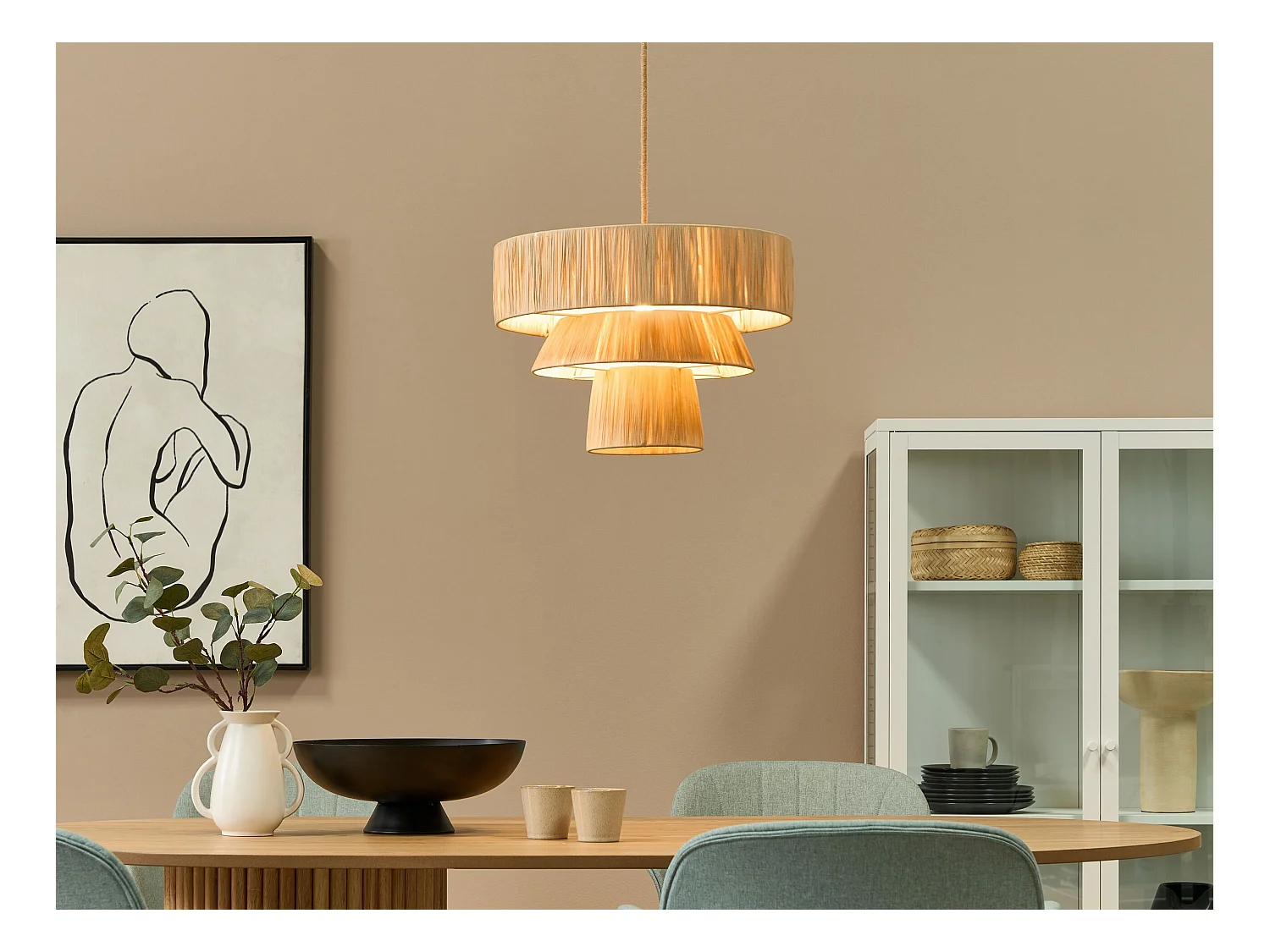 Lampe suspension CHAMBO Papier Naturel