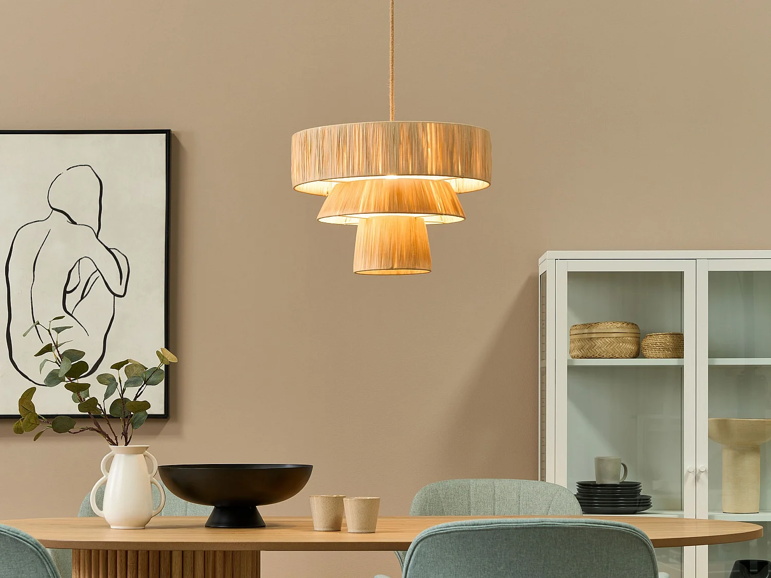 Lampe suspension CHAMBO Papier Naturel