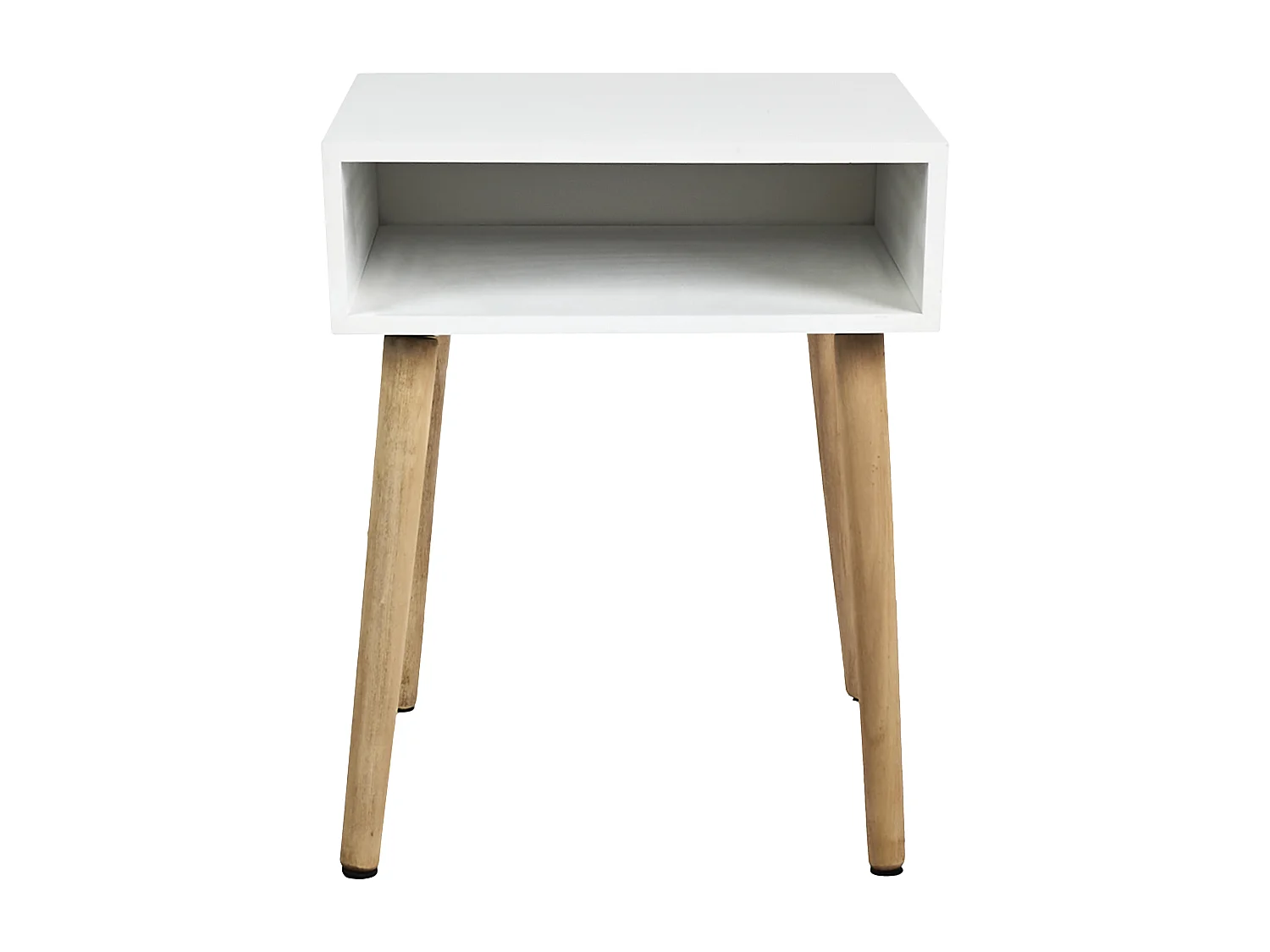 Table De Chevet Niche Blanc Blanc, Marron
