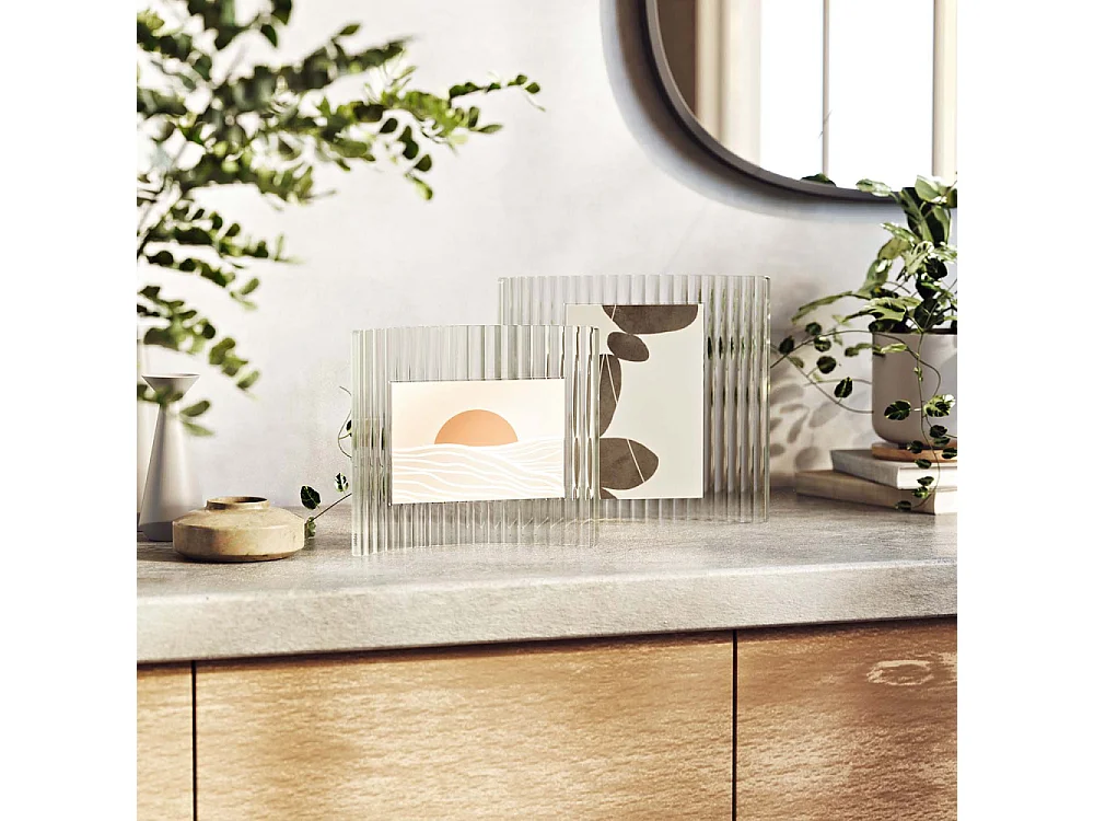 Cadre photo en verre strié Ripley 22 x 8 x 19 cm