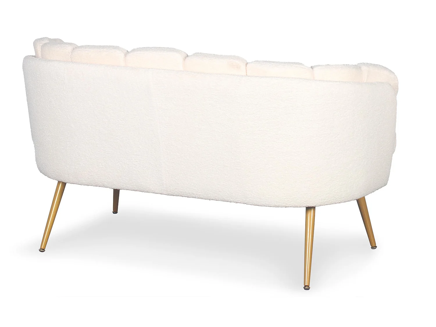 Divano a 2 posti arrotondato Brenda Tessuto bouclette beige