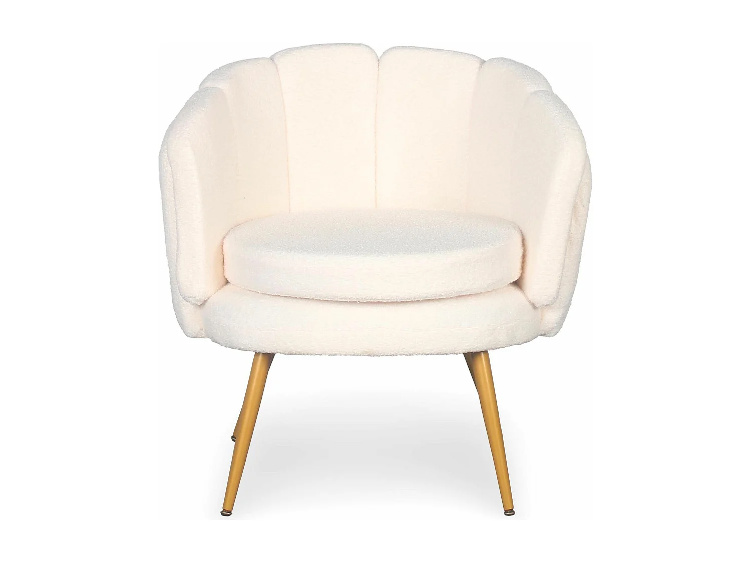 Fauteuil arrondi Brenda Tissu bouclette Beige