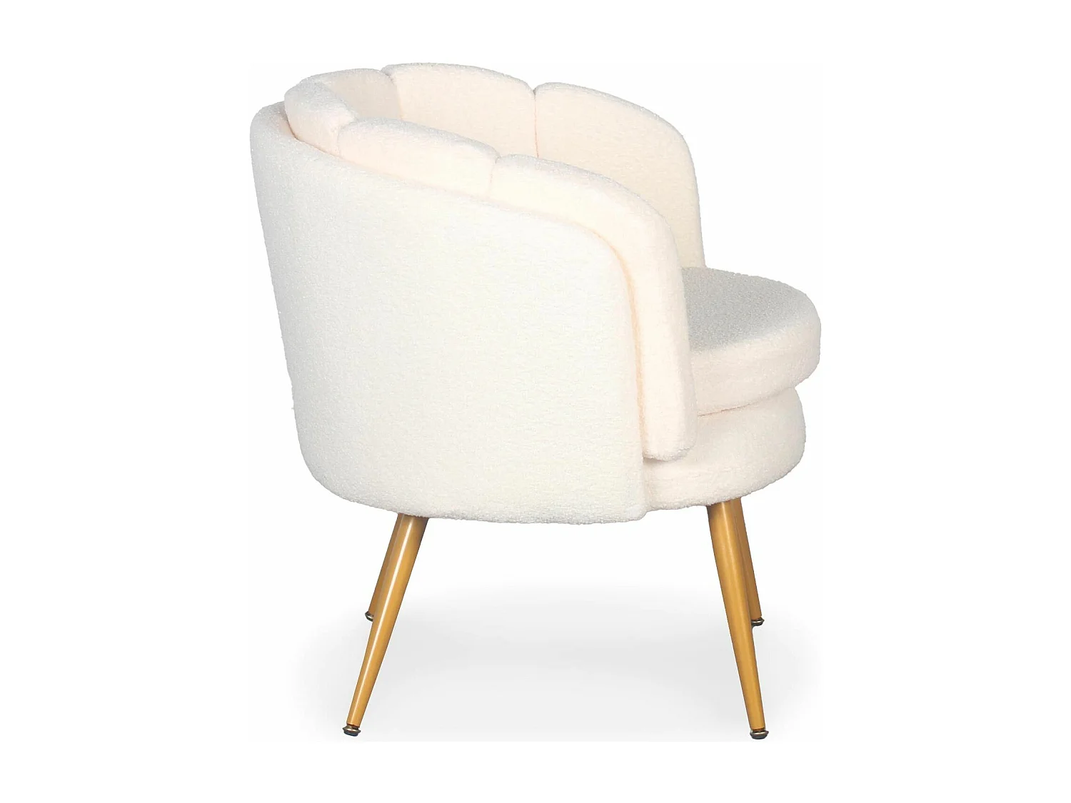 Fauteuil arrondi Brenda Tissu bouclette Beige