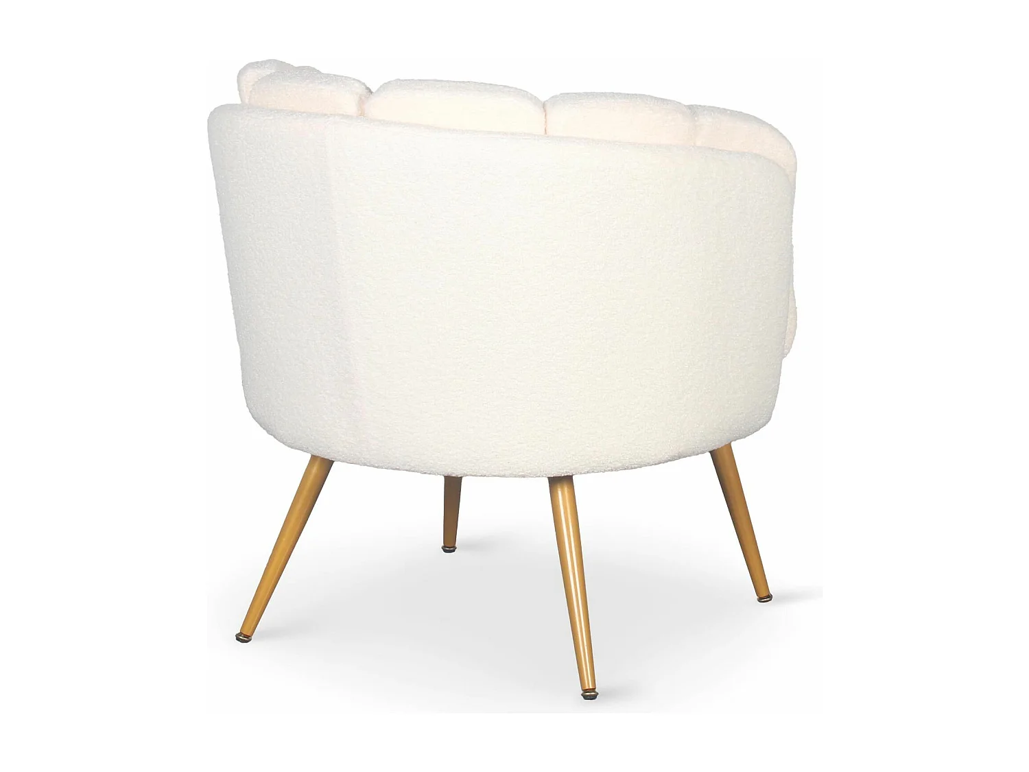 Fauteuil arrondi Brenda Tissu bouclette Beige