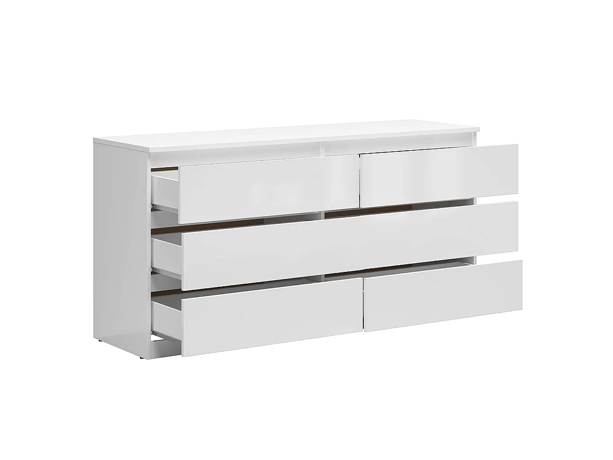 Commode 6 tiroirs Edwin Blanc