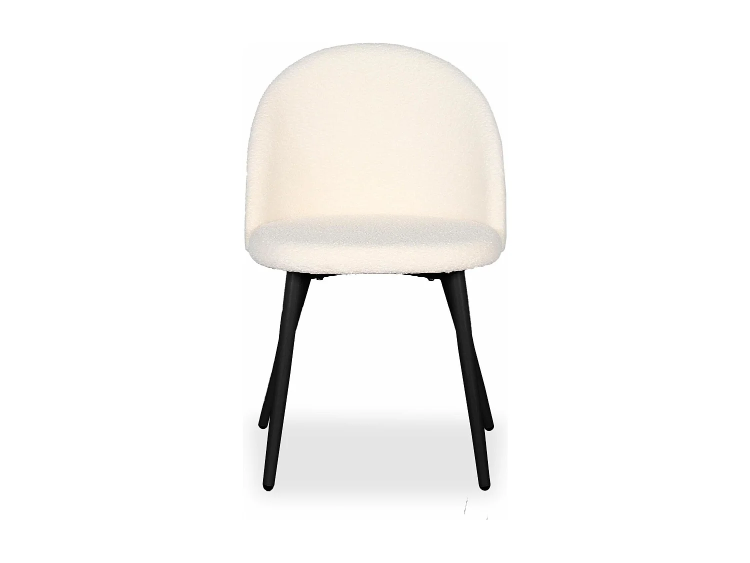 Lot de 2 chaises Maury Métal noir et Tissu bouclette Crème