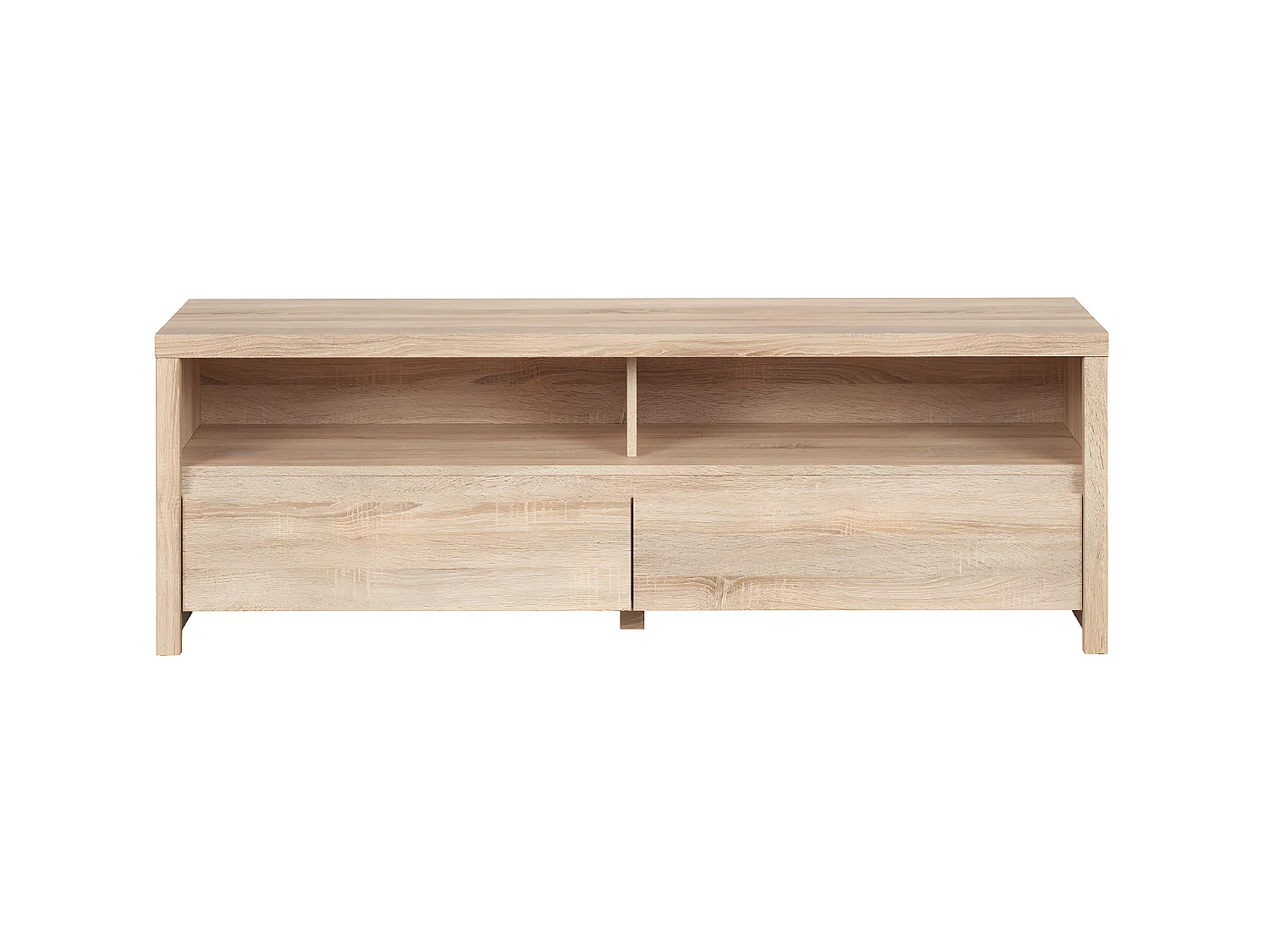 Meuble TV 2 tiroirs 2 niches 143 cm Soren Bois