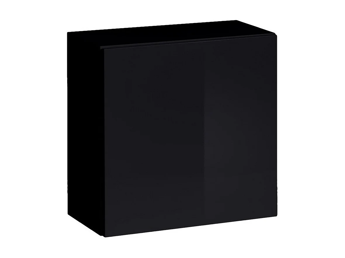 Ensemble de meubles design de salon SWITCH VI. Coloris chêne et noir finition chêne effet fraisé et noires brillantes.